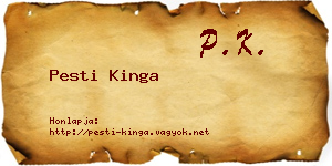 Pesti Kinga névjegykártya